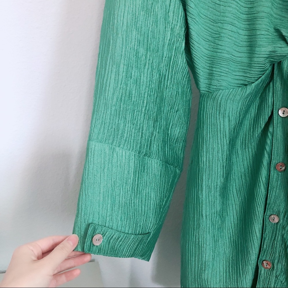 NWT Nanushka Pleated twist-front dress green - Picture 7 of 13